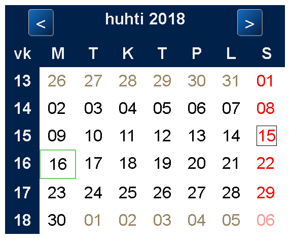 Päivän valinta kalenterista