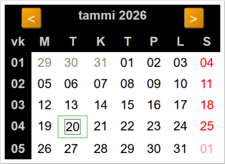 Päivän valinta kalenterista
