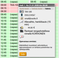 Vaihe 3: vahvistettu varaus